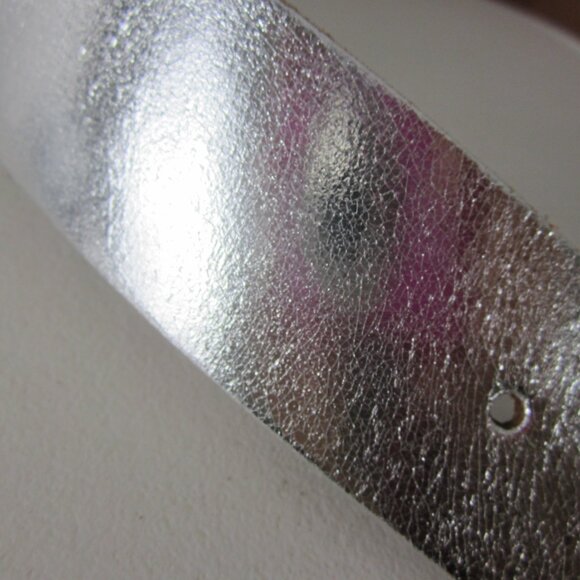 New Amsterdam Heritage M Metallic Silver Leather Belt Handcrafted Netherlands - Picture 7 of 10